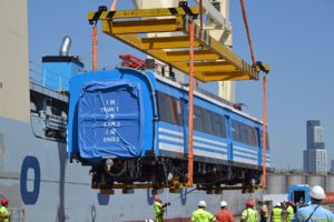 <p>China-made electric trains arrive in Argentina. The two countries&#8217; trade relationship has grown sharply in recent years (image: <a href="https://www.flickr.com/photos/todotren/16689312977">Juan Enrique Gilardi</a>)</p>