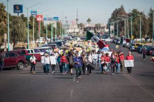 <p>Agricultural workers joined the protests against Constallation Brands photo: Mauricio Villa</p>