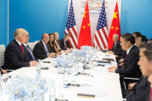 <p>US President Donald Trump and Chinese counterpart Xi Jinping meet at the G20 in 2017, prior to kicking-off a trade dispute that has lasted over a year (image: <a href="https://www.flickr.com/photos/whitehouse/35450047340">The White House</a>)</p>