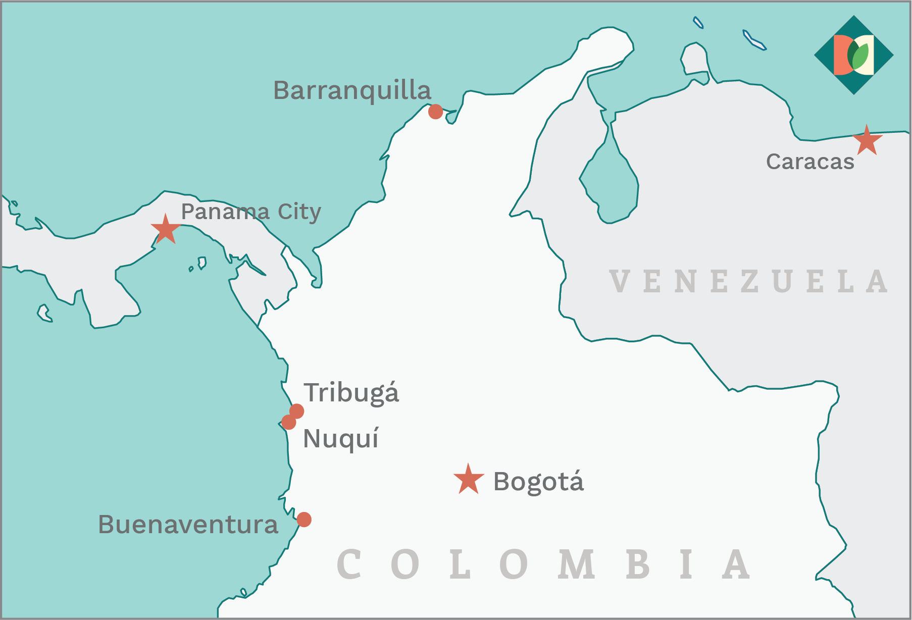 Tribugá port map