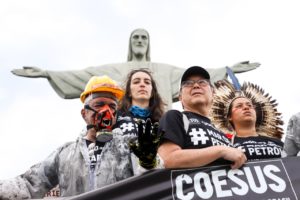 <p>Protestors in Brazil express anger at an oil spill that has blighted the northeast coast (image: <a href="https://350.org/">350.org</a>)</p>