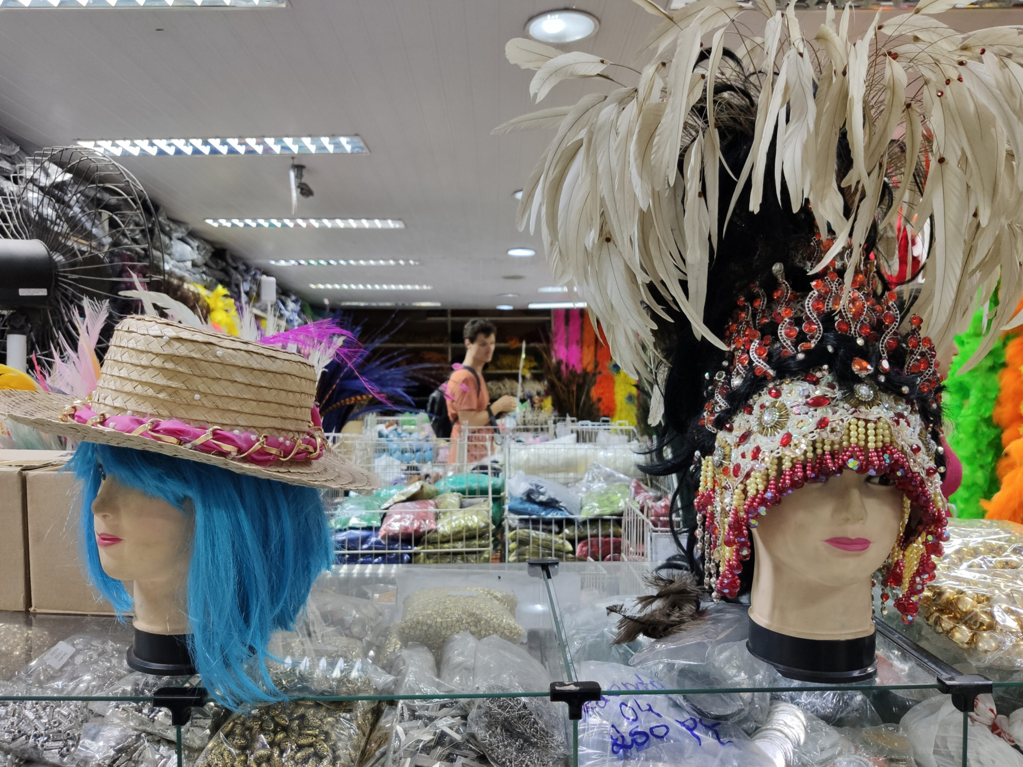 Feathers and beads carnival costumes