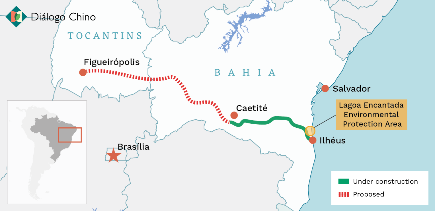 map showing the porto sul project