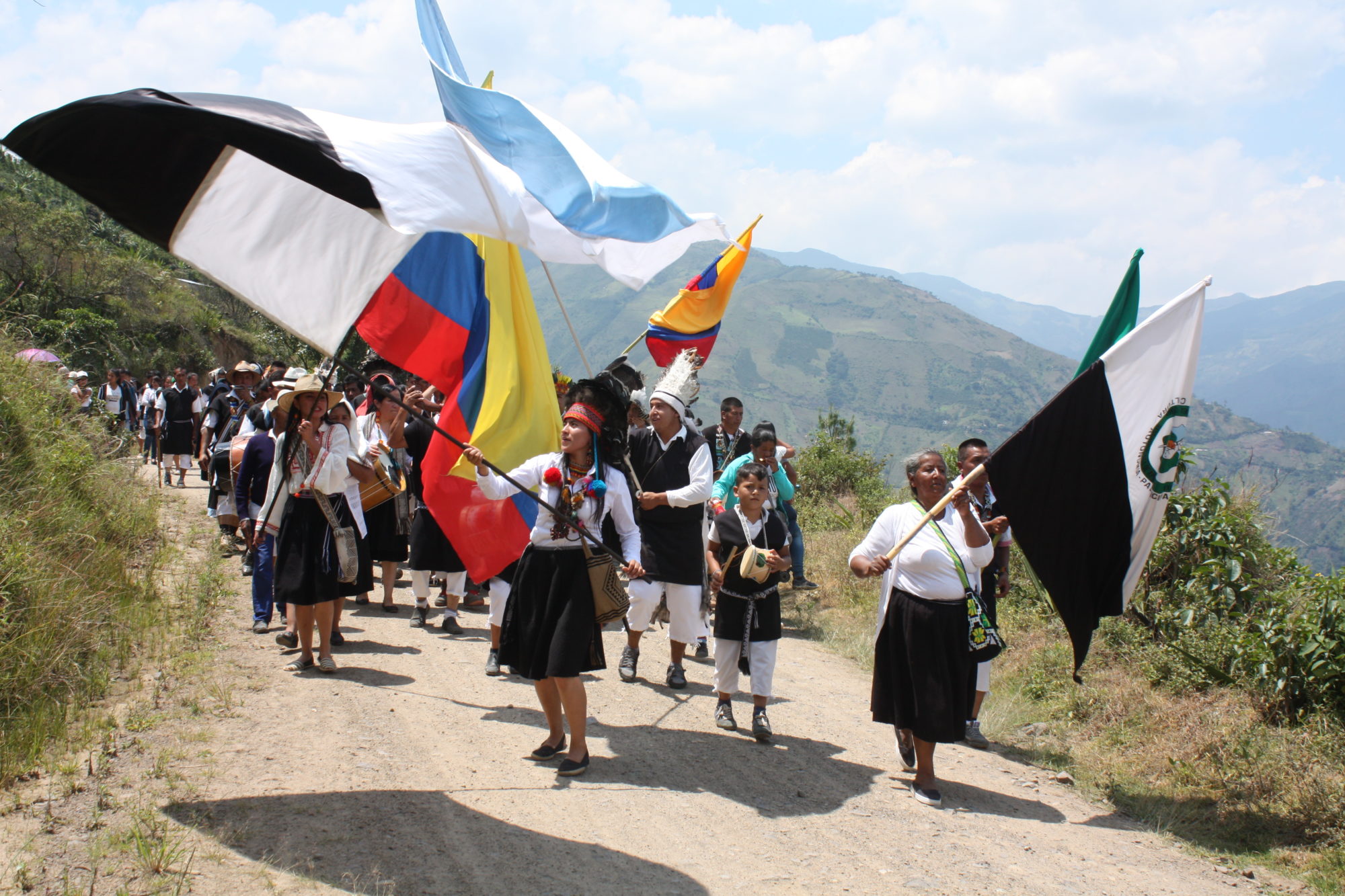 Inga community of southern Colombia in a parade