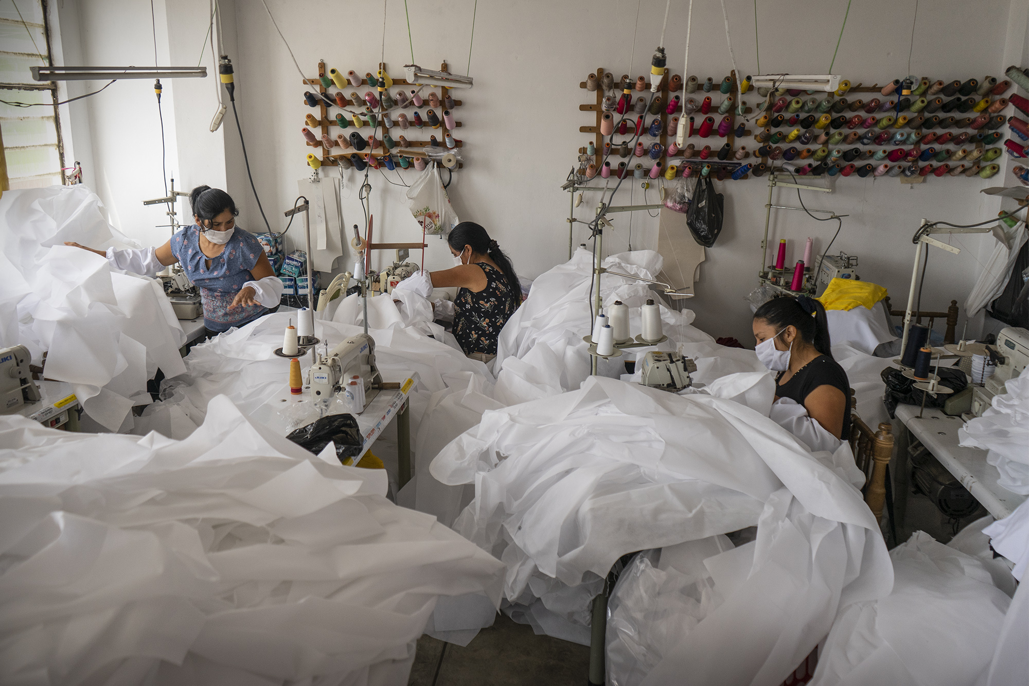 textile workers in a workshop in peru