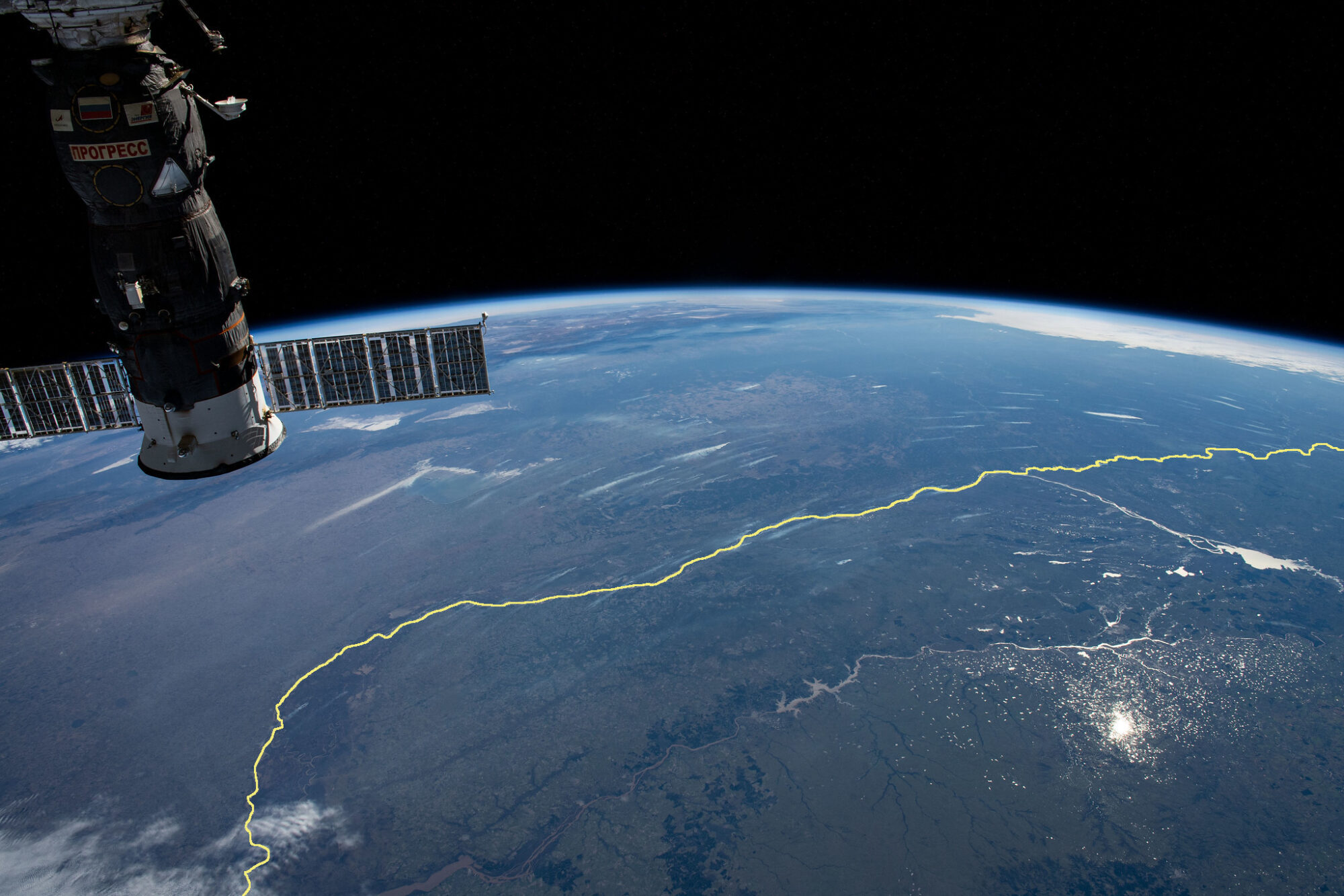 The paraná-paraguay waterway seen from space