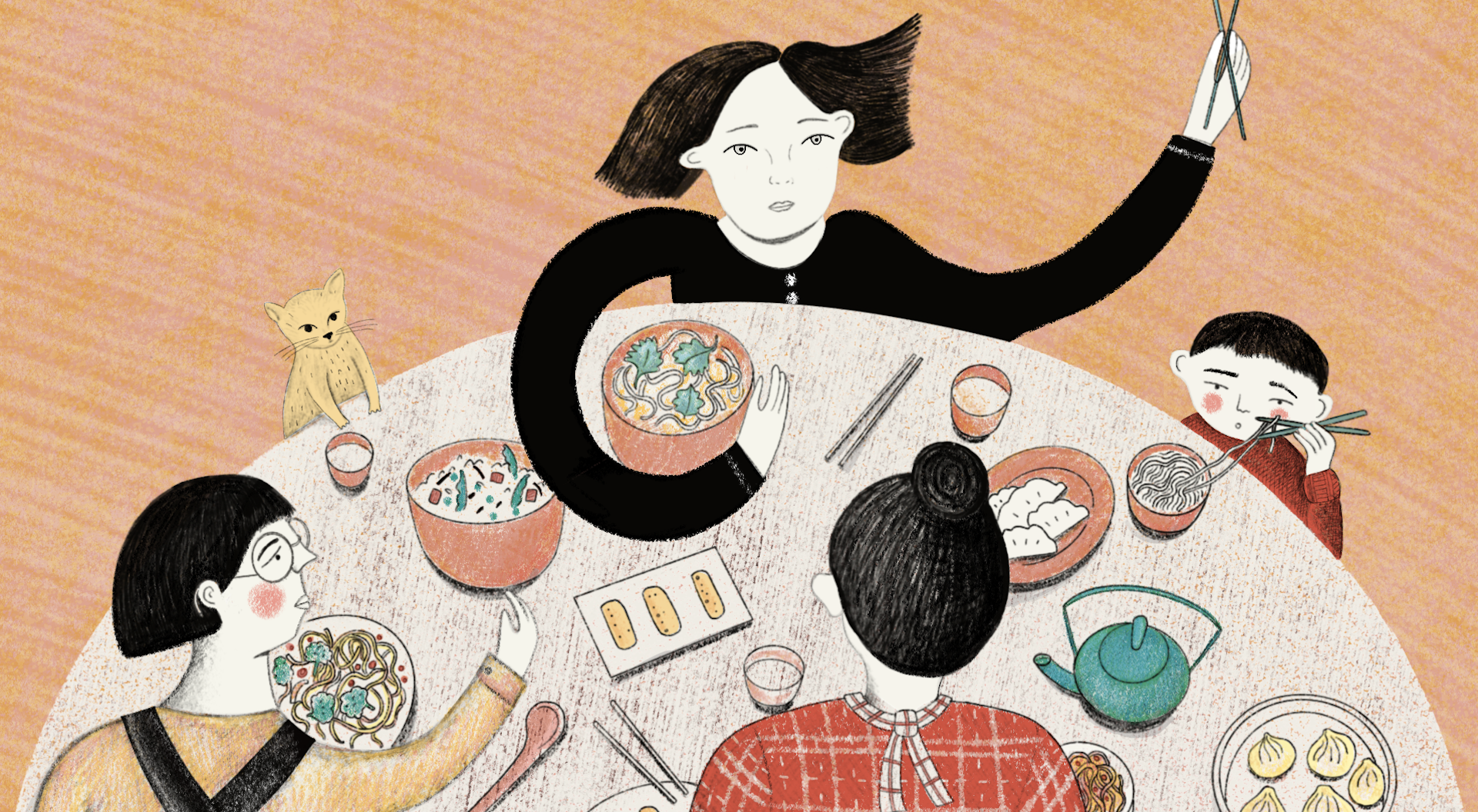 <p>As well as cooking more at home, the Covid-19 lockdown made many Chinese citizens reflect on their attitudes towards health and the environment (illustration: Eréndira Derbez)</p>