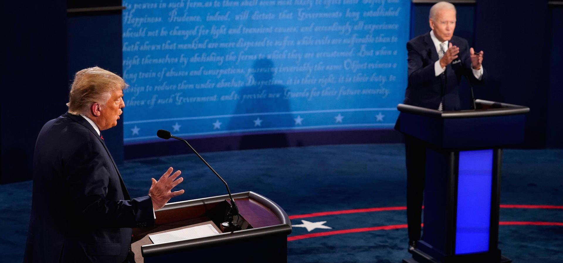 Joe Biden and Donald Trump in the US presidential debate