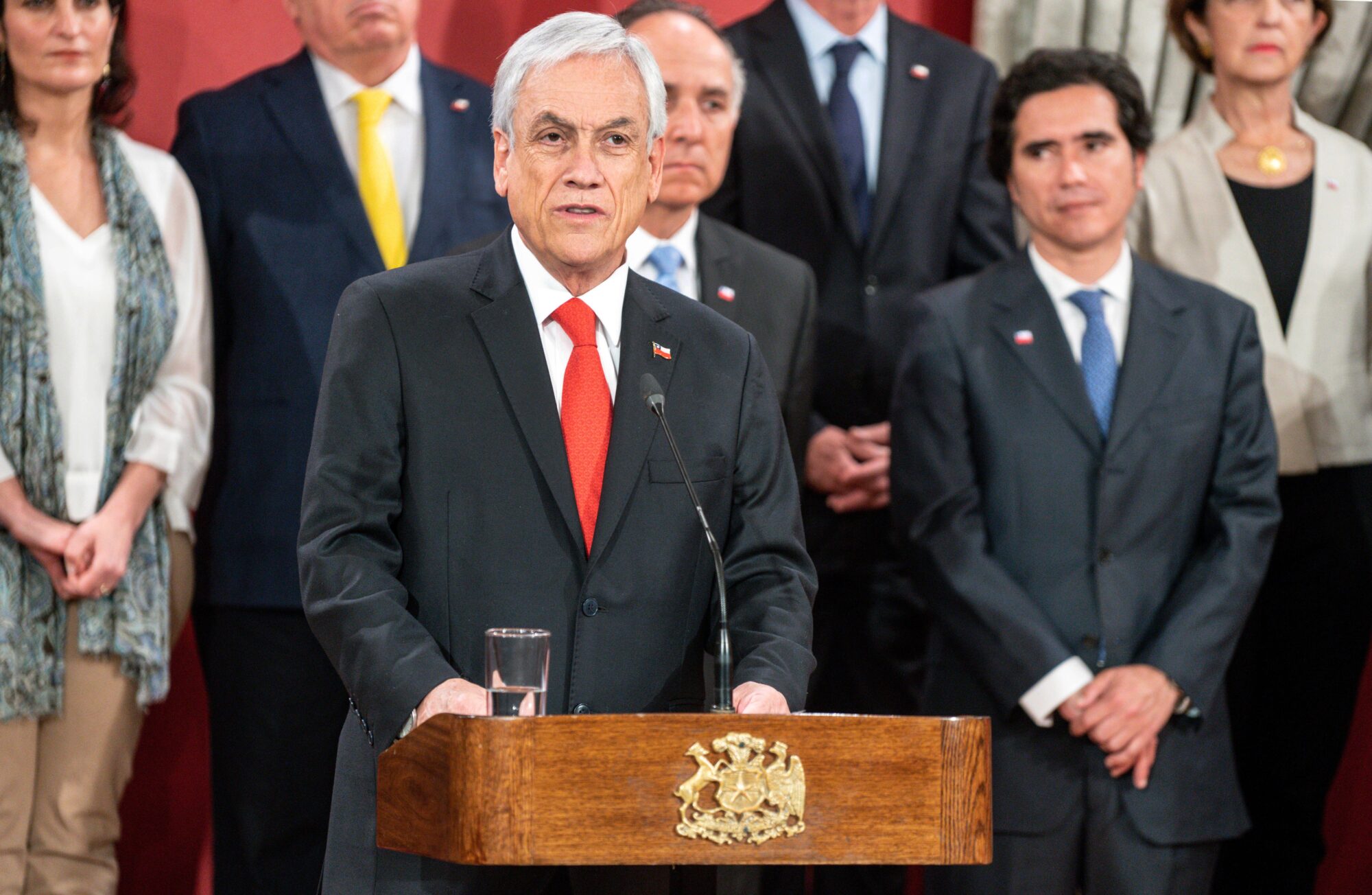 <p>Presidente do Chile, Sebastián Piñera, na cerimônia de nomeação de novos ministros no ano passado (imagem: Alamy)</p>