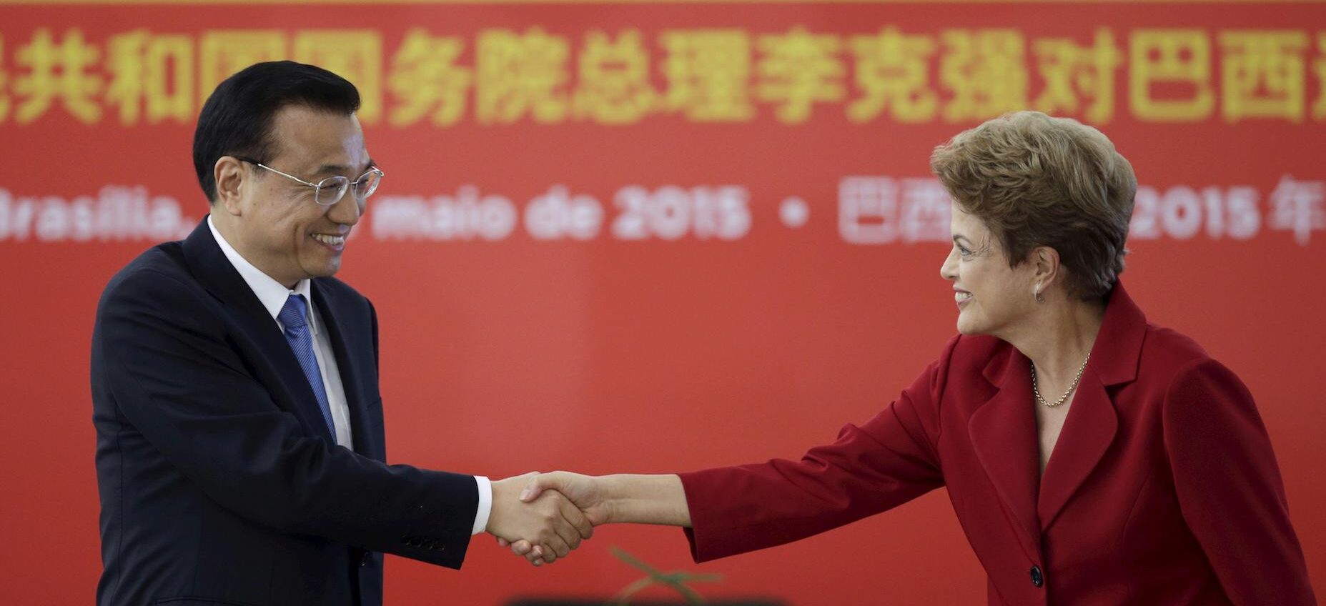 Premier Li Keqiang and then-President Dilma Rousseff
