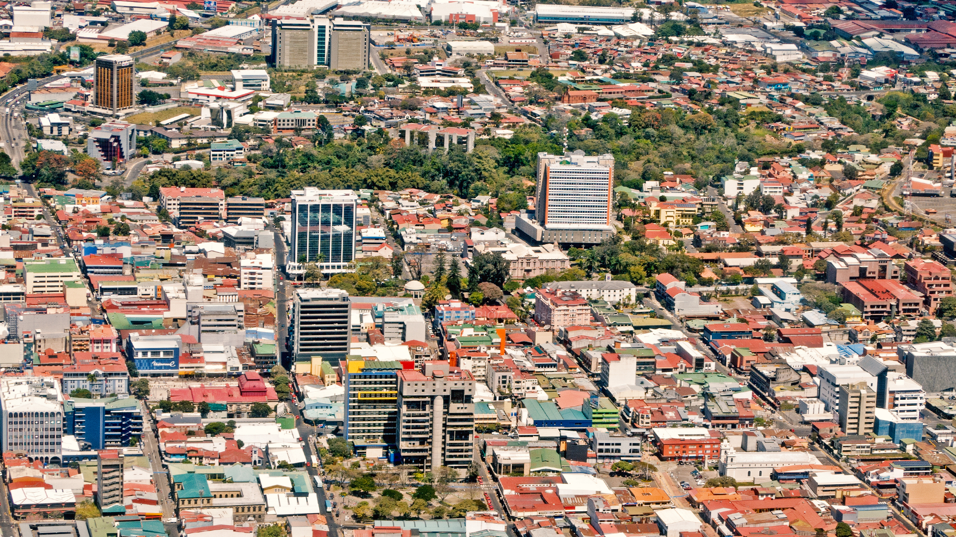 Vista aérea de San José, Costa Rica