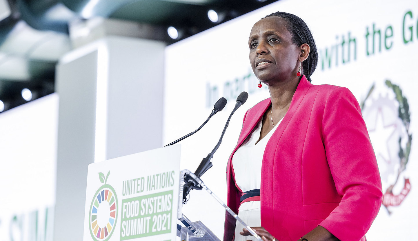 Agnes Kalibata speaking at the World Food Systems Summit 2021