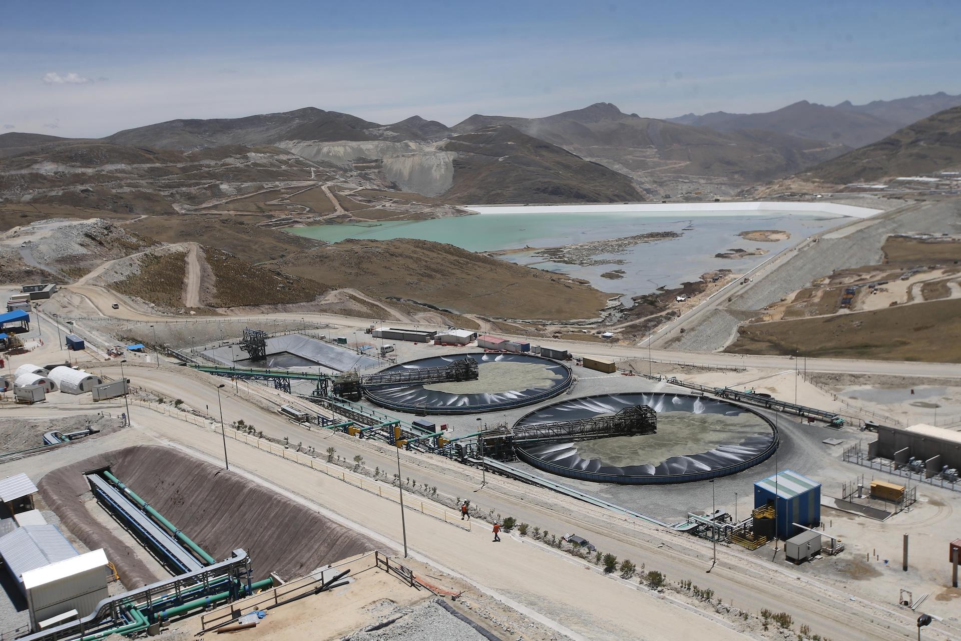 Vista de área da mina de cobre Las Bambas no Peru