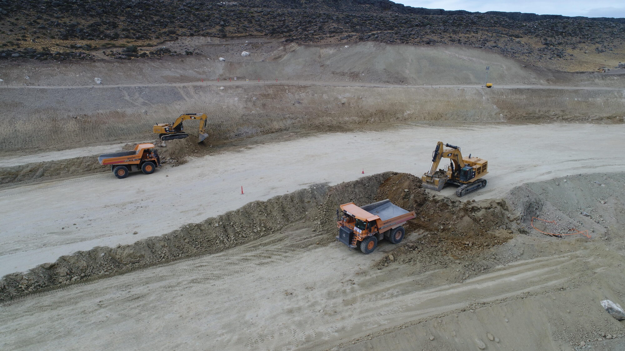 Excavators at work in Santa Cruz, Argentina