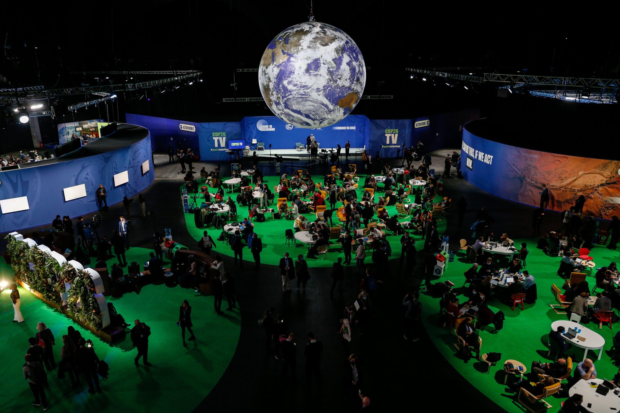 <p>Participants gather at the COP26 climate change conference in Glasgow, Scotland. WWF finance lead, Margaret Kuhlow, believes the nature of conversations on climate finance has changed notably since COP25 in 2019. (Image: Dominika Zarzycka / Alamy)</p>