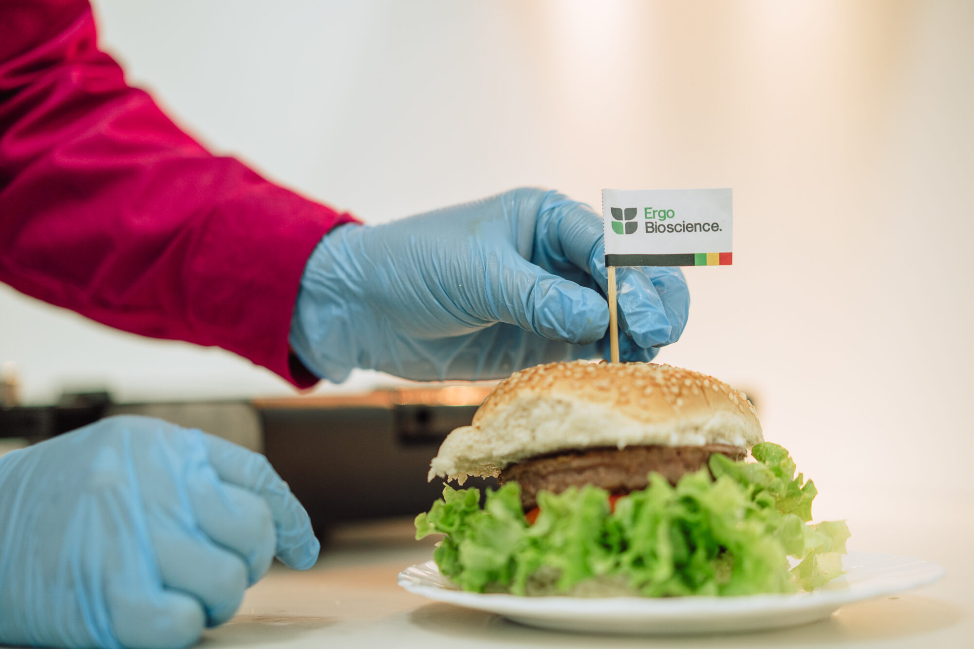 Um hambúrguer vegetariano da empresa Ergo Bioscience