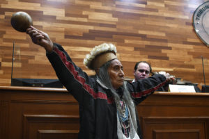 <p>Berito Kuwaru’wa, an U’wa indigenous leader and 1998 Goldman Prize winner. Since the 1990s, the U’wa people have protested against the exploitation of fossil fuels in their territory in north-east Colombia (Image: Jorge Sánchez / Earth Rights International)</p>