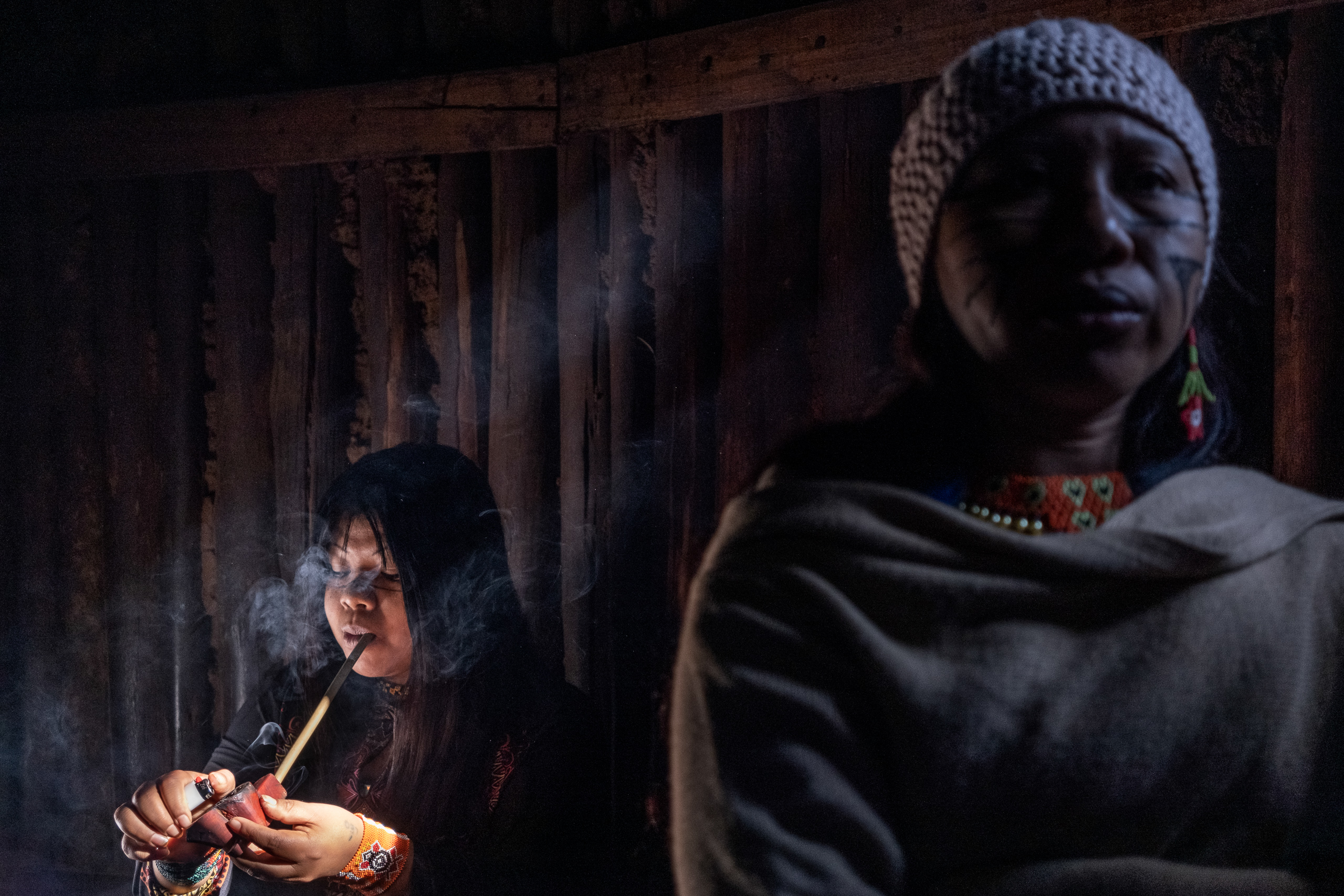 Mulheres indígenas Guarani no território Jaraguá, São Paulo