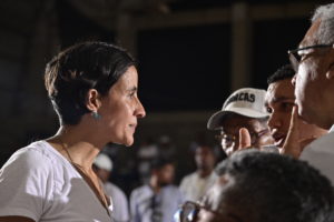 <p>Colombian environment minister Susana Muhamad meets community leaders in the country’s northern region of La Guajira on 28 June (Image: Presidency of Colombia)</p>