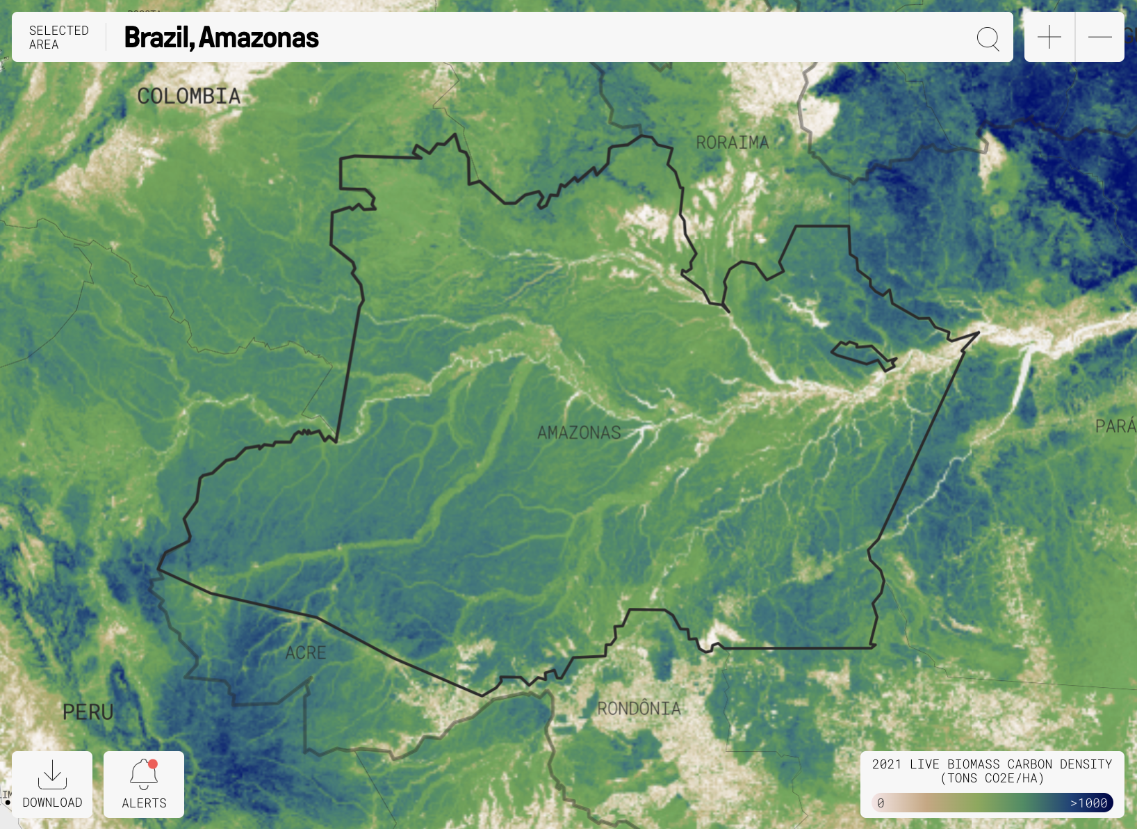 a satellite map of the amazonas
