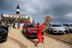 <p>A performance at the launch of Chinese carmaker BYD’s factory in Camaçari, Bahia state, Brazil, July 2023. The company has announced US$620 million of investment in three factories in the state. (Image: Alamy)</p>
